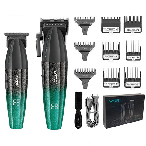 VGR Hair Trimmer Professional Clipper Cordless Barber 9000 RPM Rechargeable Hair Cutting Machine Metal Trimmer for Men V-640