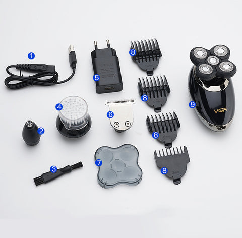 VGR Professional Electric Shaver Kit for Men – Rechargeable Beard & Hair Trimmer Set