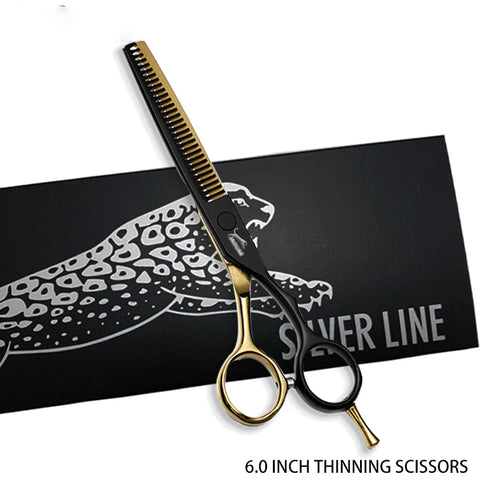 Hair Scissors Professional 6.0 Inch Barber Hairdressing Cutting Thinning Set Reversed Scissors Laser Wire salons shears