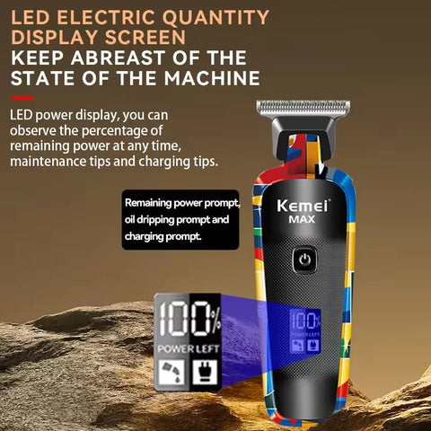 Kemei Rechargeable Graffiti Pattern Electric Hair Clipper Professional Barber Trimmer Man Shaver Km-MAX2092 KM-MAX5090 KM-RS7098