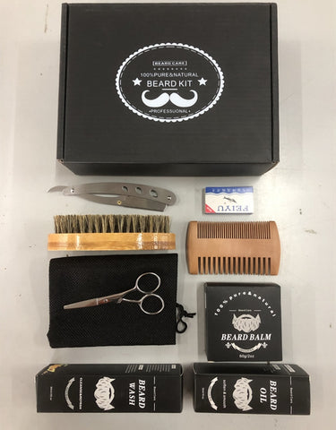 Premium Men’s Beard Grooming Kit with Beard Roller & Cleaning Disinfectant