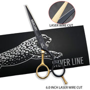 Hair Scissors Professional 6.0 Inch Barber Hairdressing Cutting Thinning Set Reversed Scissors Laser Wire salons shears