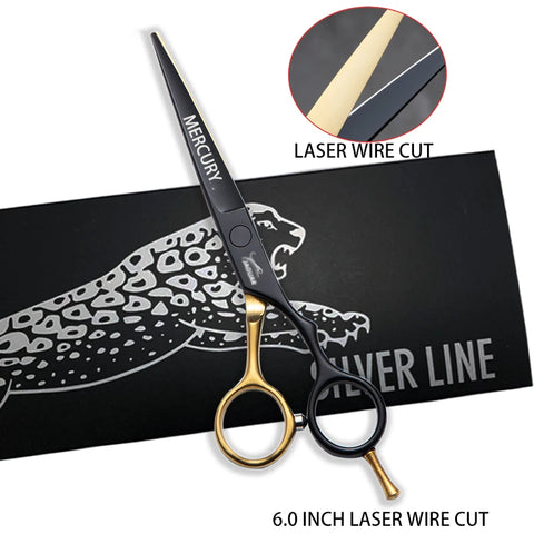 Hair Scissors Professional 6.0 Inch Barber Hairdressing Cutting Thinning Set Reversed Scissors Laser Wire salons shears