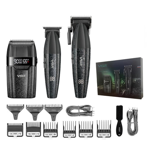VGR Hair Trimmer Professional Clipper Cordless Barber 9000 RPM Rechargeable Hair Cutting Machine Metal Trimmer for Men V-640