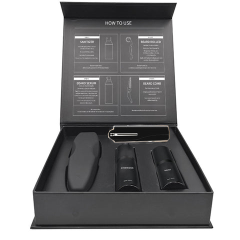 Premium Men’s Beard Grooming Kit with Beard Roller & Cleaning Disinfectant