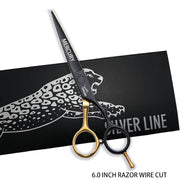 Hair Scissors Professional 6.0 Inch Barber Hairdressing Cutting Thinning Set Reversed Scissors Laser Wire salons shears
