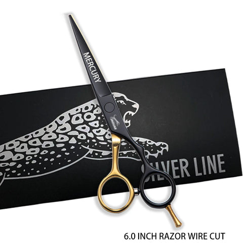 Hair Scissors Professional 6.0 Inch Barber Hairdressing Cutting Thinning Set Reversed Scissors Laser Wire salons shears