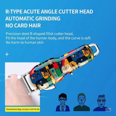 Kemei Rechargeable Graffiti Pattern Electric Hair Clipper Professional Barber Trimmer Man Shaver Km-MAX2092 KM-MAX5090 KM-RS7098