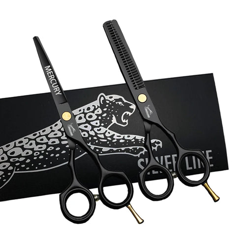 Hair Scissors Professional 6.0 Inch Barber Hairdressing Cutting Thinning Set Reversed Scissors Laser Wire salons shears