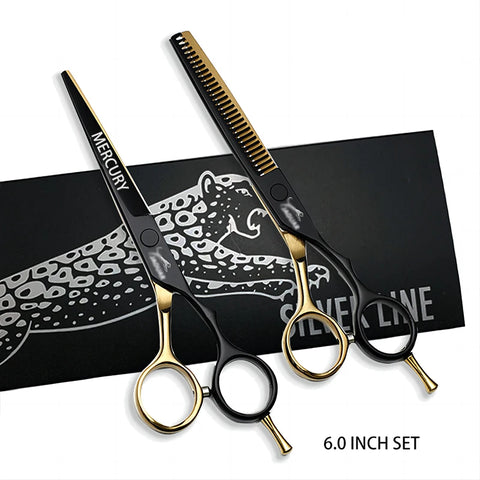 Hair Scissors Professional 6.0 Inch Barber Hairdressing Cutting Thinning Set Reversed Scissors Laser Wire salons shears