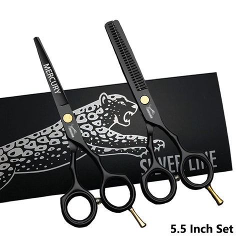 Hair Scissors Professional 6.0 Inch Barber Hairdressing Cutting Thinning Set Reversed Scissors Laser Wire salons shears